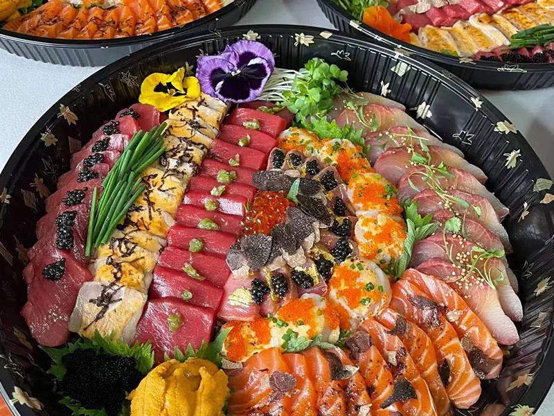 Assorted premium sashimi platters at Suki Station, a Japanese Restaurant in Brooklyn